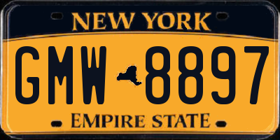 NY license plate GMW8897