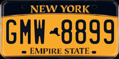 NY license plate GMW8899