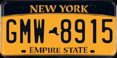 NY license plate GMW8915