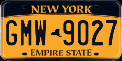 NY license plate GMW9027
