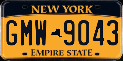 NY license plate GMW9043