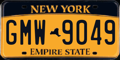 NY license plate GMW9049