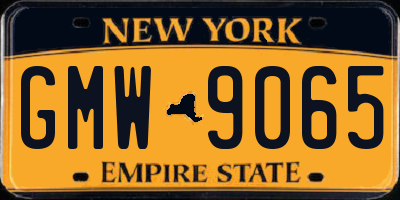 NY license plate GMW9065