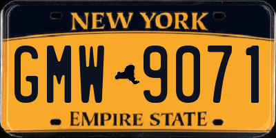 NY license plate GMW9071