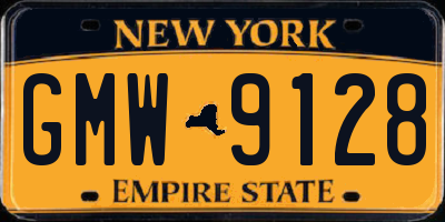 NY license plate GMW9128
