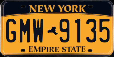NY license plate GMW9135