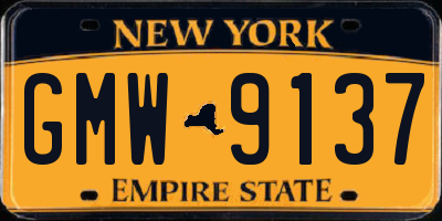 NY license plate GMW9137