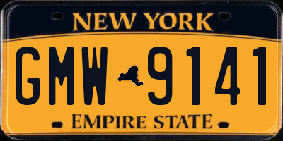 NY license plate GMW9141