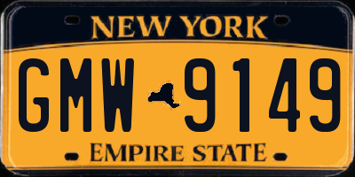 NY license plate GMW9149