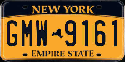 NY license plate GMW9161