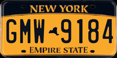 NY license plate GMW9184