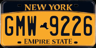 NY license plate GMW9226