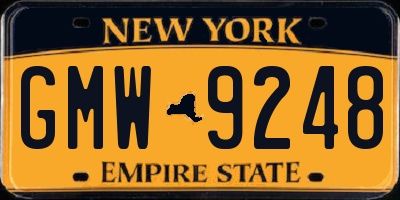 NY license plate GMW9248