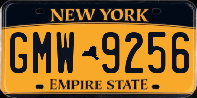 NY license plate GMW9256