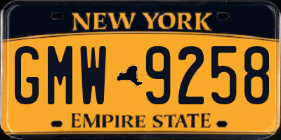 NY license plate GMW9258