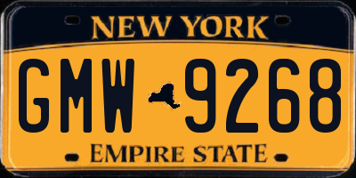 NY license plate GMW9268