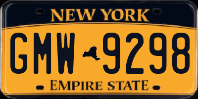 NY license plate GMW9298