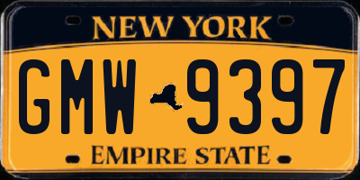 NY license plate GMW9397