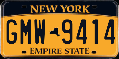 NY license plate GMW9414
