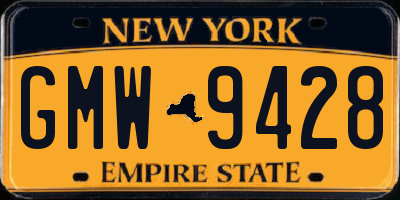 NY license plate GMW9428