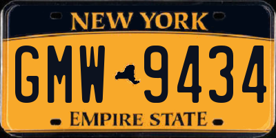 NY license plate GMW9434