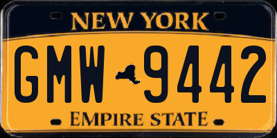 NY license plate GMW9442