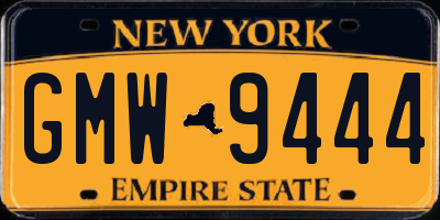 NY license plate GMW9444