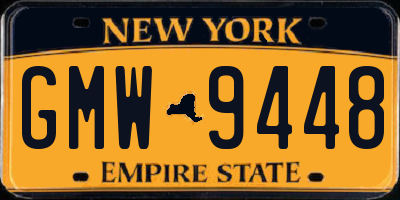 NY license plate GMW9448