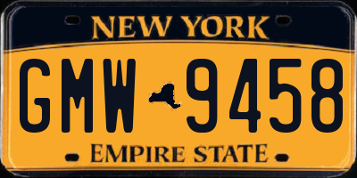 NY license plate GMW9458