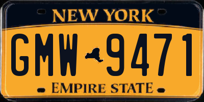 NY license plate GMW9471