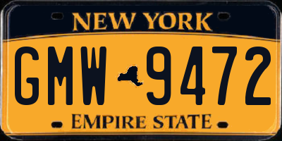 NY license plate GMW9472