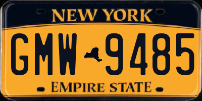 NY license plate GMW9485