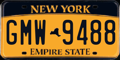 NY license plate GMW9488