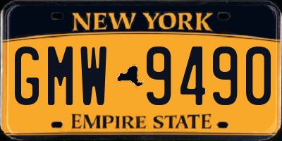 NY license plate GMW9490