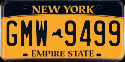 NY license plate GMW9499