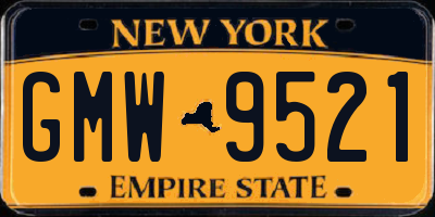 NY license plate GMW9521