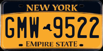 NY license plate GMW9522