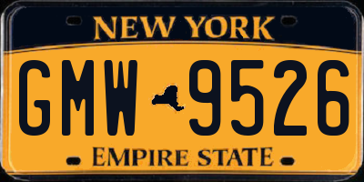 NY license plate GMW9526