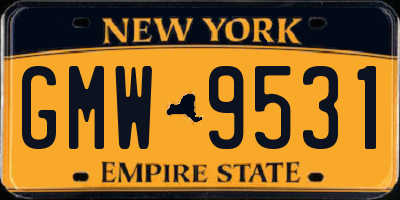 NY license plate GMW9531