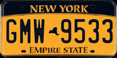 NY license plate GMW9533