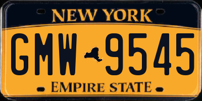 NY license plate GMW9545