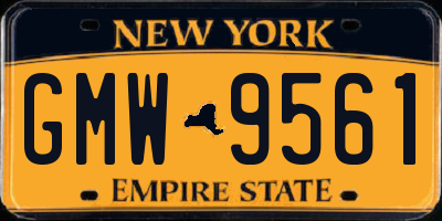 NY license plate GMW9561