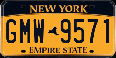 NY license plate GMW9571