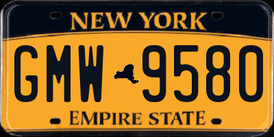 NY license plate GMW9580