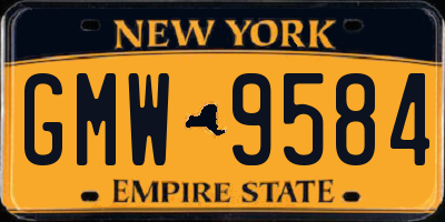 NY license plate GMW9584