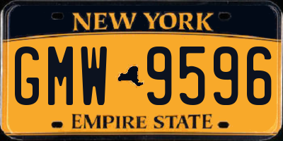 NY license plate GMW9596