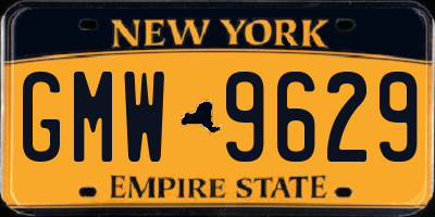 NY license plate GMW9629