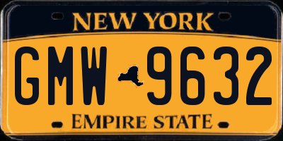 NY license plate GMW9632