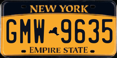NY license plate GMW9635