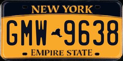NY license plate GMW9638